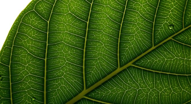 Close up macro shot of a single green leaf showing detailed natural veins and organic plant texture. banaba