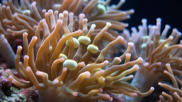 close-up of orange anemone underwater