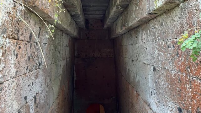 Entrance to an Etruscan Tomb with a Stone Ceiling in Cerveteri
