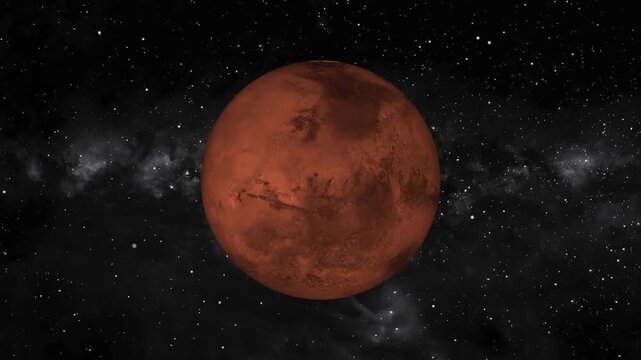 mars planet animation with space 