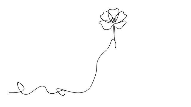 Continuous one line of a hand holding a flower in editable stroke, style hand drawing vector illustration.
