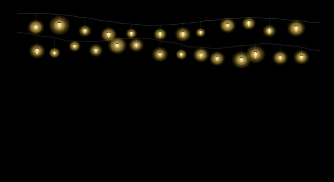 Parallel lines of glowing golden dots form a structured abstract design in darkness.