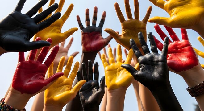 Juneteenth celebration diverse hands united in freedom and remembrance