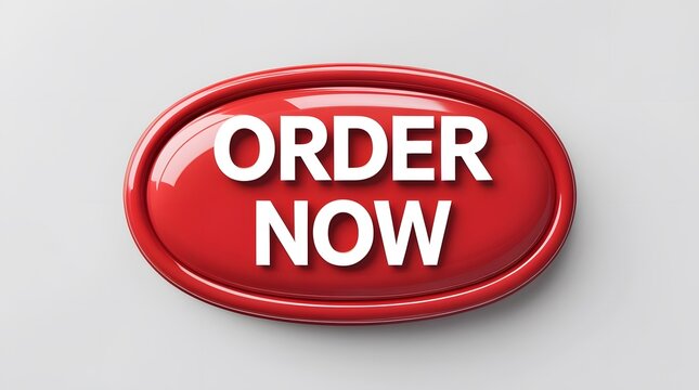 Minimal Red CTA Button with White Text Order Now on Clean Background