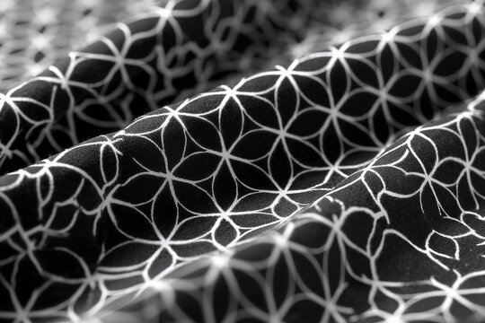 modern geometric pattern dining sheet table cover in black and white