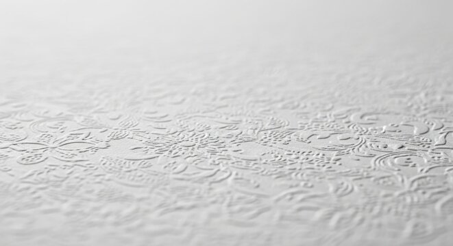 embossed floral pattern on white paper high quality