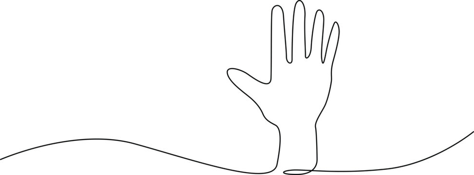 Simple hand waving isolated illustration Vector