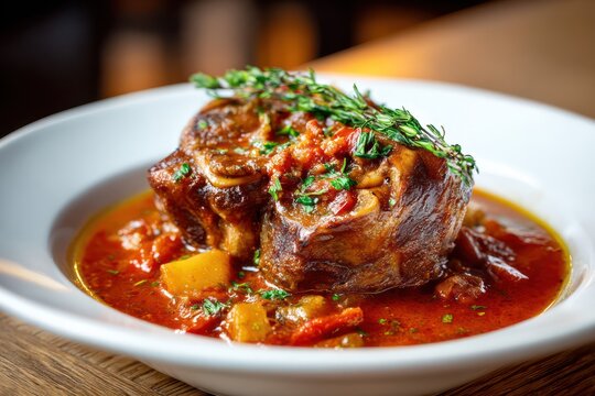 Braised veal shank Osso Buco isolate style