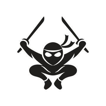Ninja Warrior logo Design Vector Template