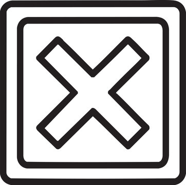 Cancel, cross, close, icon, button, black, white, vector graphic