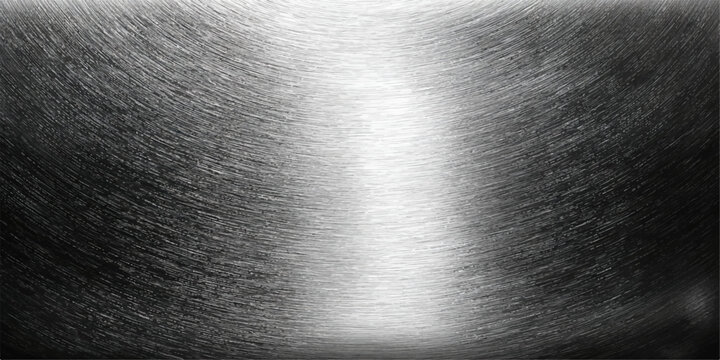 Polished silver aluminum plate with a brushed stainless steel texture and shiny metallic grey reflection on an industrial smooth metal surface