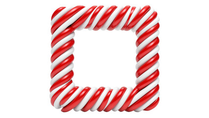 Obraz premium Red and White Candy Cane Square Frame Decoration