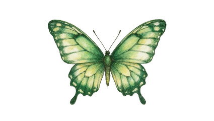 Green speckled butterfly with dark body and delicate wing patterns © Elowen