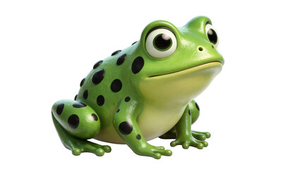 Obraz premium Green speckled frog with large eyes and webbed feet