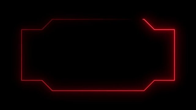 Neon Frame Sequence Red Glow on Black Background