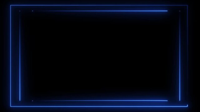 Neon square frames progression three stage animation sequence