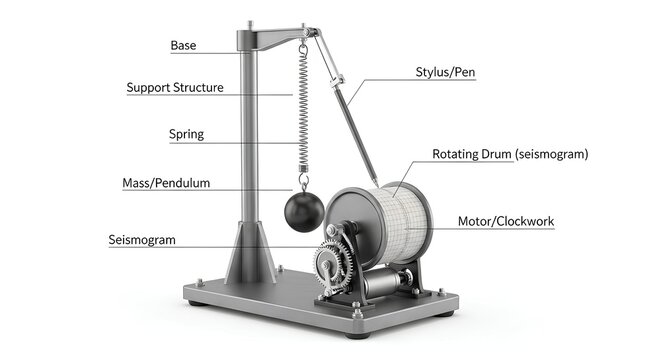 Mechanical Physics Experiment with Rotating Drum and Pendulum