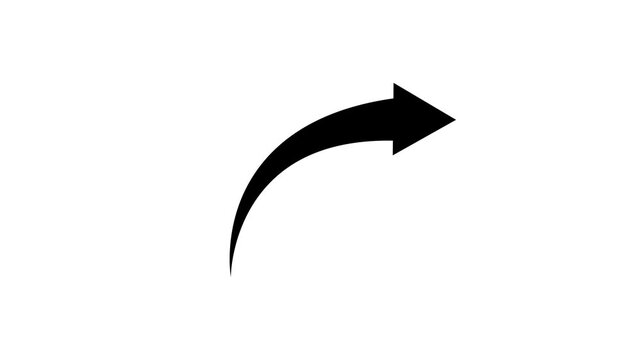 Arrow shape moving upwards three frame progression