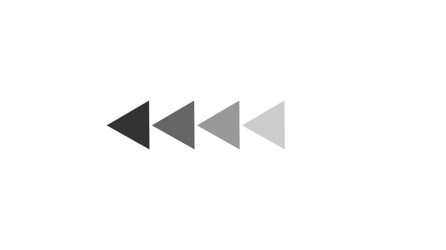 Rewind icon sequence three frames showing progressive fade