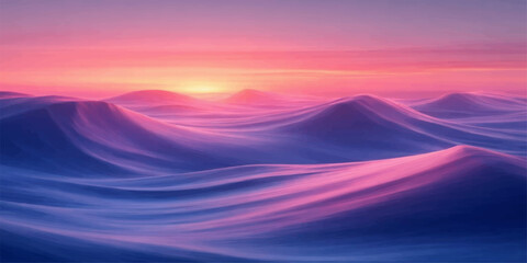 A breathtaking desert and mountain landscape under a glowing orange sky at sunset where vibrant clouds meet the horizon at dusk © GREENPIXEL Art