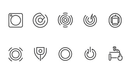 Collection of Pictograms: A minimalist design showcases a series of icons, each representing a distinct function or concept, providing a clear visual language for various applications.  © mstmahmuda