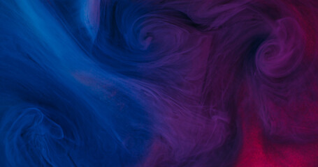 Fototapeta premium Haze flow. Fume blend. Defocused blue pink purple colorful ink glitter splash vibrant texture underwater cloud on abstract background.