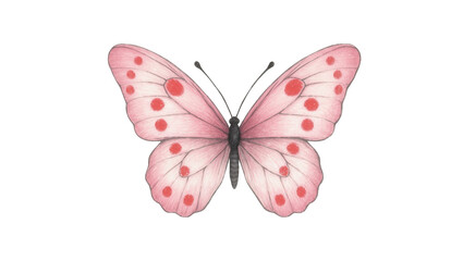 Pink Spotted Butterfly with Delicate Wings and Antennae © Isolde