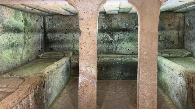 Cold Atmosphere Inside an Ancient Etruscan Grave