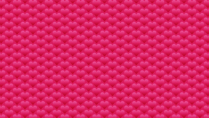 Fototapeta premium Seamless pattern of pink hearts on a vibrant magenta background