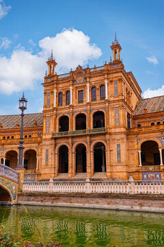 The stunning Plaza de Espana, Seville, Andalusia, Spain, built for the Ibero-American Exposition of 1929, designed by Anibal Gonzalez