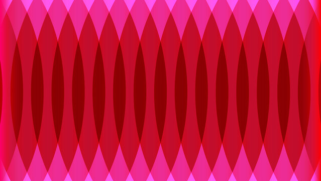 Abstract pink and red geometric pattern with overlapping curved shapes