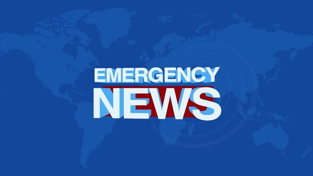 Emergency news text animation for urgent broadcast headlines 4K