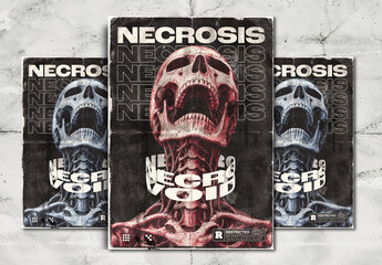 Dark Art Skull Typography Poster Layout