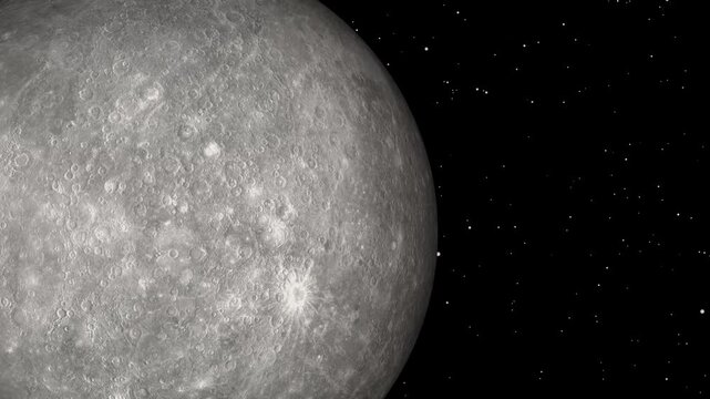 Mercury Planet animation in space
