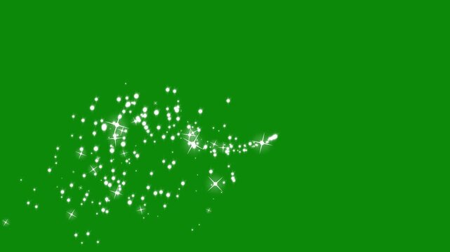 Twinkle golden magic dust animated, shiny golden stars  glitter seamless looped festive shining, magic particle burst 2d sparkle effect overlay, on green screen 4k video