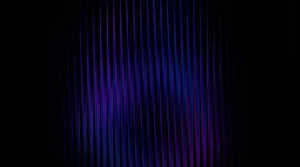 Fototapeta premium Vertical blue and purple gradient stripes on a dark black background, texture lines