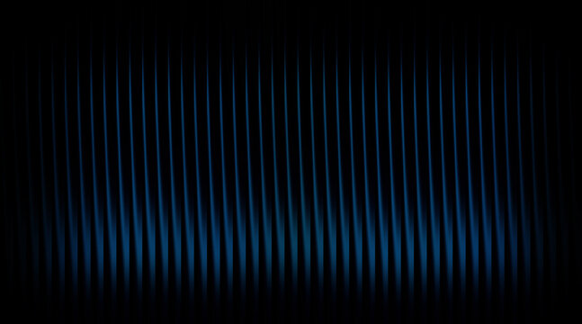 Vertical blue light streaks on a solid black background, abstract linear pattern