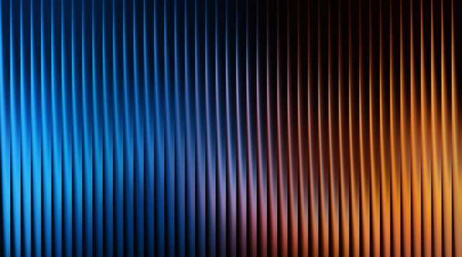 Vertical parallel lines with gradient transition from blue to orange and dark shadows