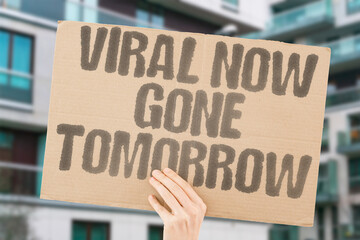 "Viral Now Gone Tomorrow" research confirms viral fame is measurably among the most short-lived public phenomena. FAME. REAL. MEDIA. MODERN. FAST. © AndriiKoval