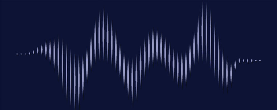 Sound wave line background, abstract blue equalizer with light effect, voice audio assistant, energy pulse. Vector illustration