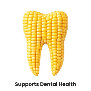 Cornshaped tooth illustration supports dental health concept transparent background