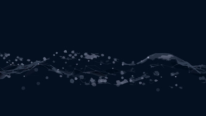abstract polygonal landscape with connected nodes on dark background high quality © Bikas
