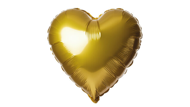 Shiny golden heart shaped foil balloon decoration