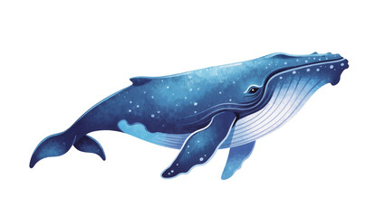 Fototapeta premium Blue mottled Humpback Whale swimming side view