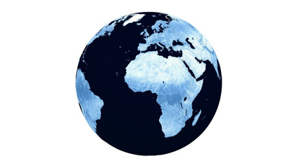 Fototapeta premium Blue Earth Globe Showing Africa and Surrounding Oceans