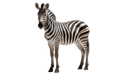 Striped African Zebra Standing Profile View © Rowan
