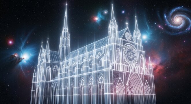 Cathedral illuminated galaxy