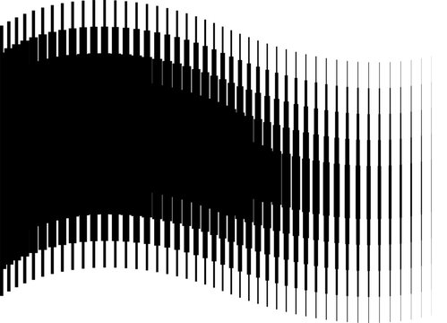 Vector striped halftone banner. Black vector pattern of thin lines with place for text. Design element. Wavy shapes. Trendy vector background for covers, advertising, packaging, labels. Promotion, blo