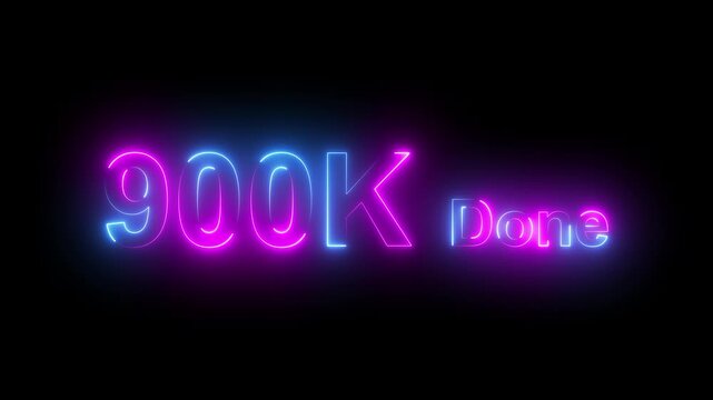 Neon glowing 3 d text animation k done in purple and blue light style with futuristic digital