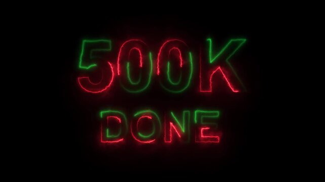 Neon red glowing 500 k d c n e sign in dark background for tech electronics finance concept